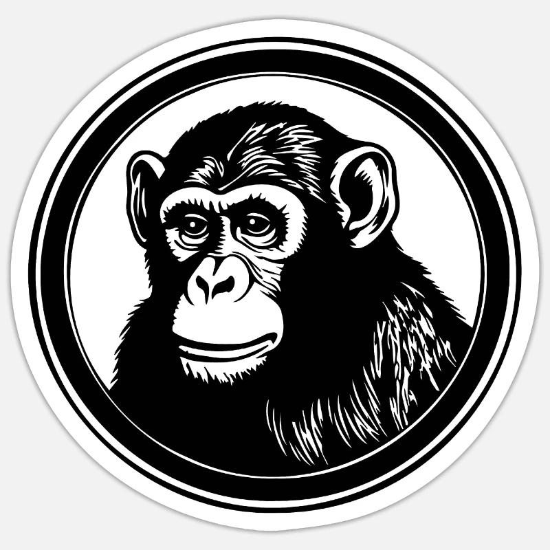 Monkey Monkey Monkey Face Jungle - Sticker size S (10 x 10 cm) - white matte