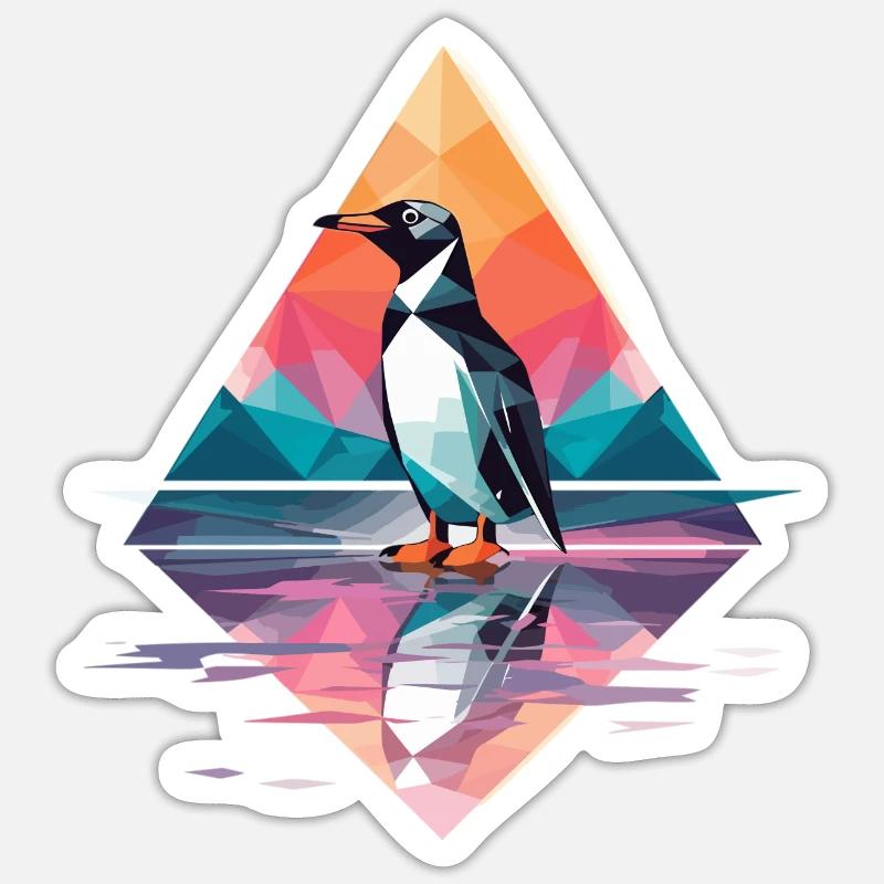 Penguin Polygon Sticker size S (10 x 10 cm)