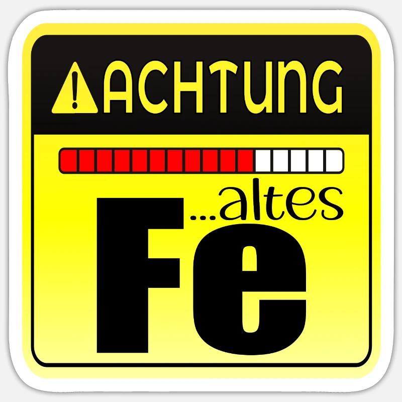 Geburtstagsgeschenk - Eisen Chemische Elemente - Sticker Größe S (10 x 10 cm) - Mattweiß
