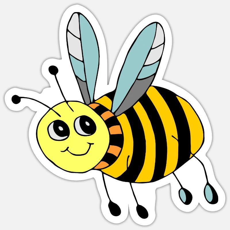 Bee - Sticker size S (10 x 10 cm) - white matte