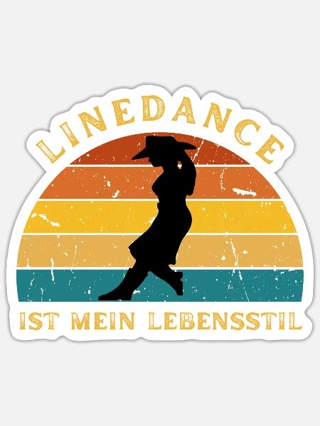 Geschenkidee: Line Dance ist mein Lebensstil - Sticker Größe S (10 x 10 cm) - Mattweiß