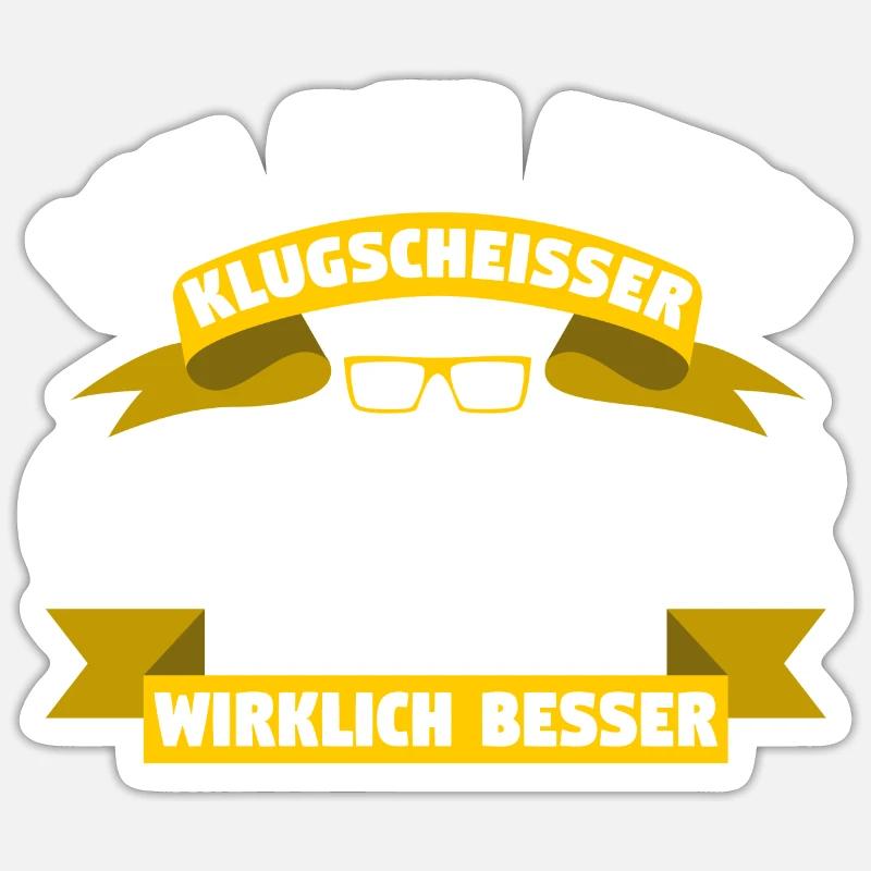 Klugscheisser Gregor weiß es besser - Sticker Größe S (10 x 10 cm) - Mattweiß