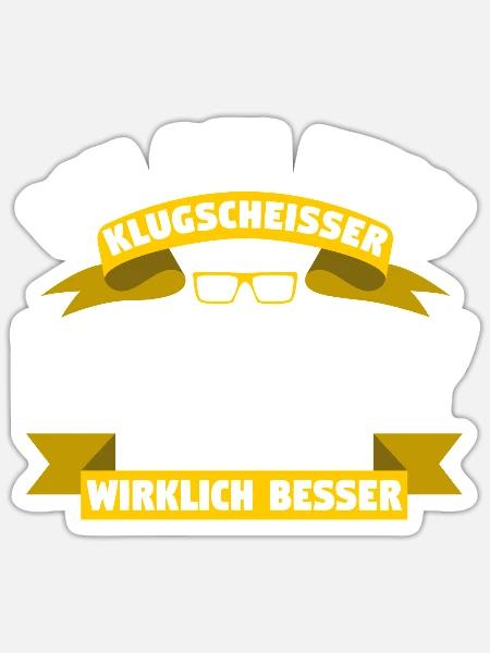 Klugscheisser Harry weiß es besser - Sticker Größe S (10 x 10 cm) - Mattweiß