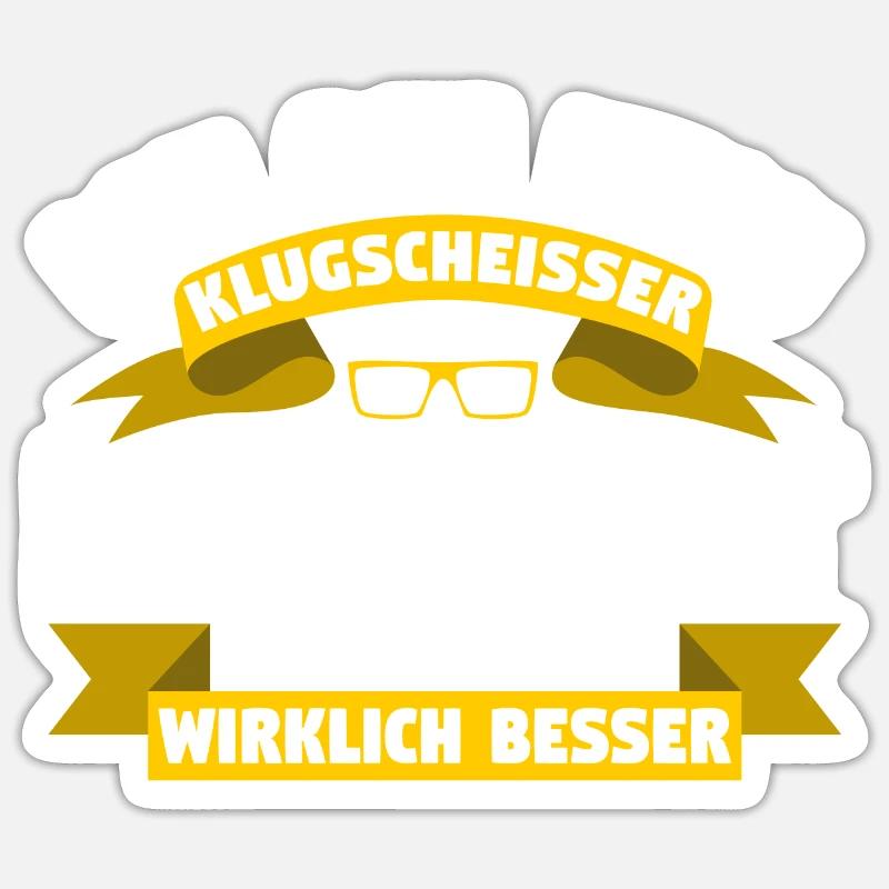 Klugscheisser Helmut weiß es besser - Sticker Größe S (10 x 10 cm) - Mattweiß