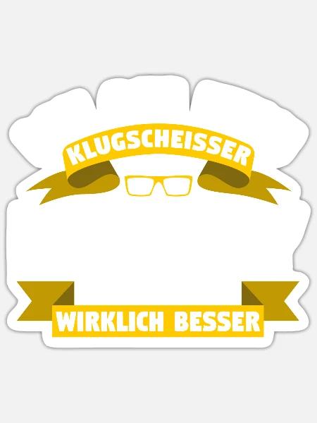 Klugscheisser Henry weiß es besser - Sticker Größe S (10 x 10 cm) - Mattweiß