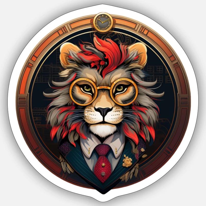 Cute Lion Design - Sticker Größe S (10 x 10 cm) - Mattweiß