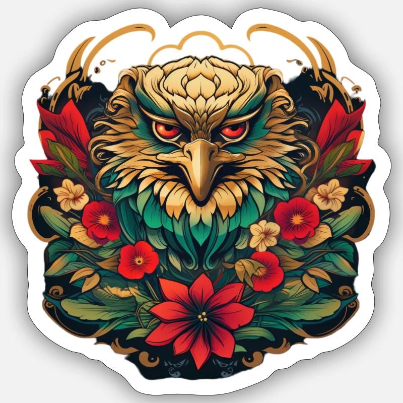 Magische Eule - Sticker Größe S (10 x 10 cm) - Mattweiß