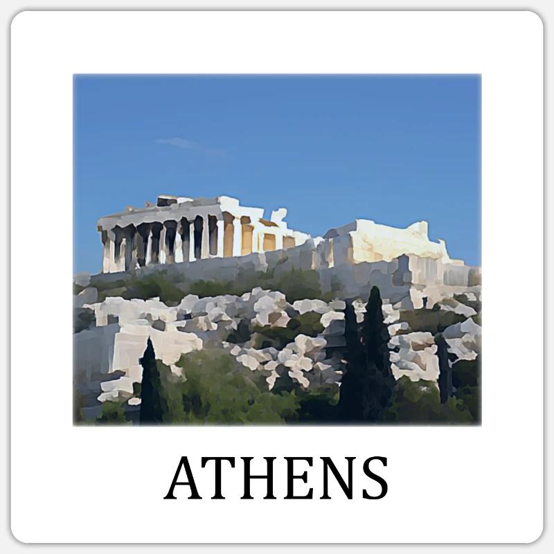 Acropole d’Athènes Grèce Sticker taille S (10 x 10 cm)