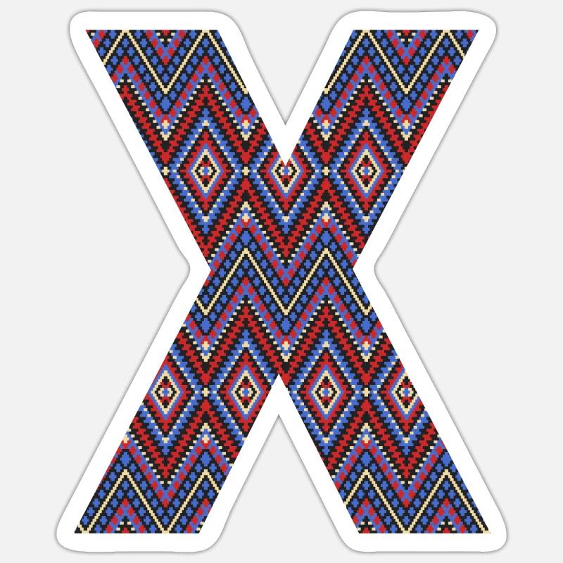 Monogram Letter X- geometric pattern Sticker size S (10 x 10 cm)