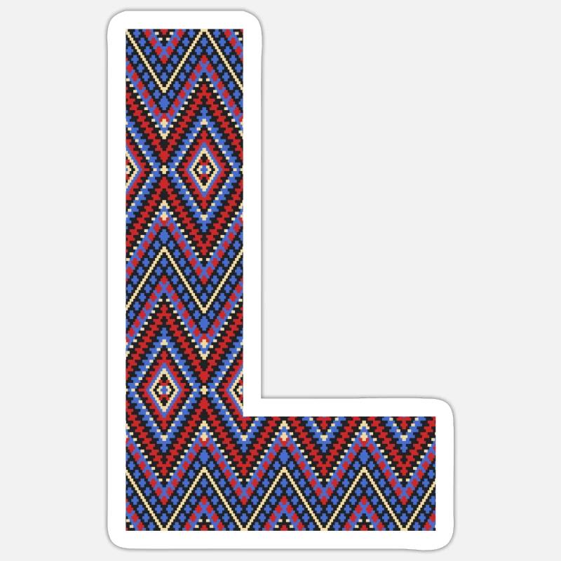 Monogram Letter L- geometric pattern Sticker size S (10 x 10 cm)