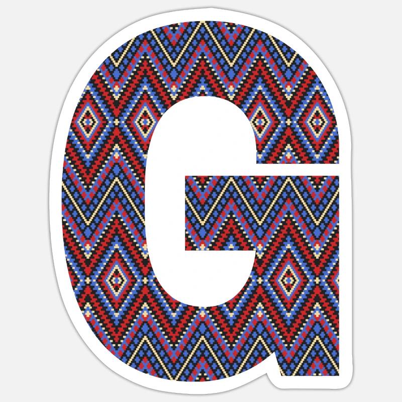 Monogram Letter G- geometric pattern Sticker size S (10 x 10 cm)