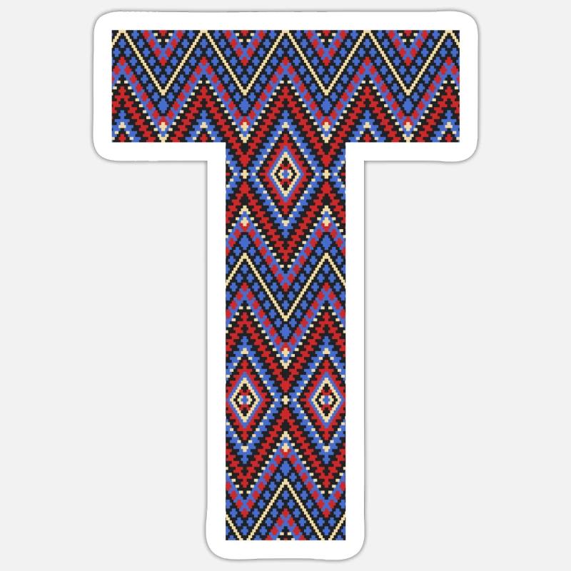 Monogram Letter T- geometric pattern Sticker size S (10 x 10 cm)