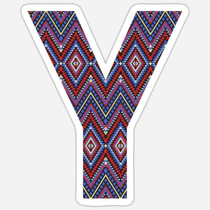 Monogram Letter Y- geometric pattern Sticker size S (10 x 10 cm)