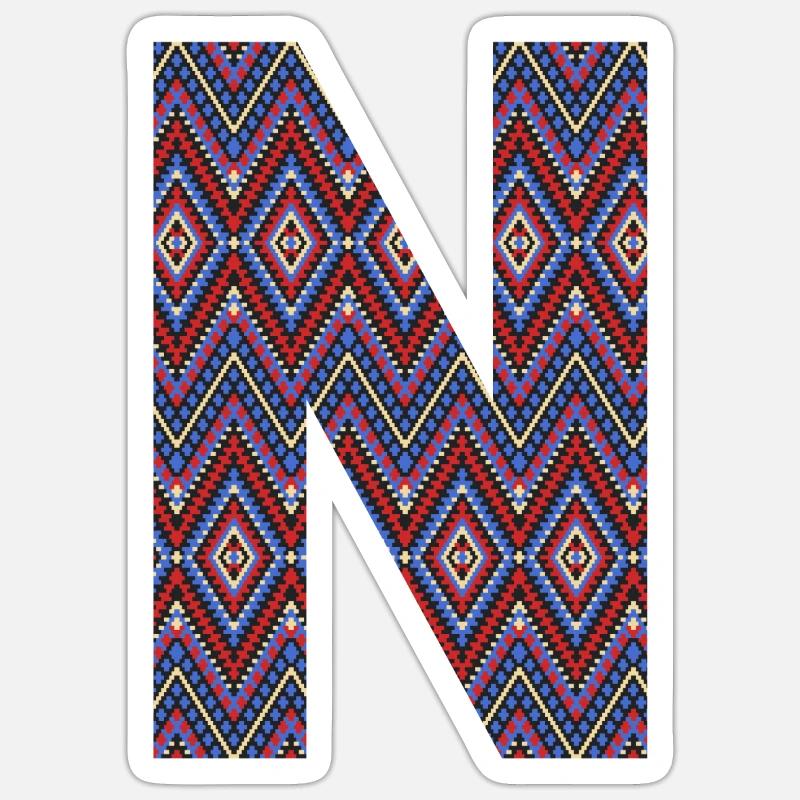Monogram Letter N- geometric pattern Sticker size S (10 x 10 cm)