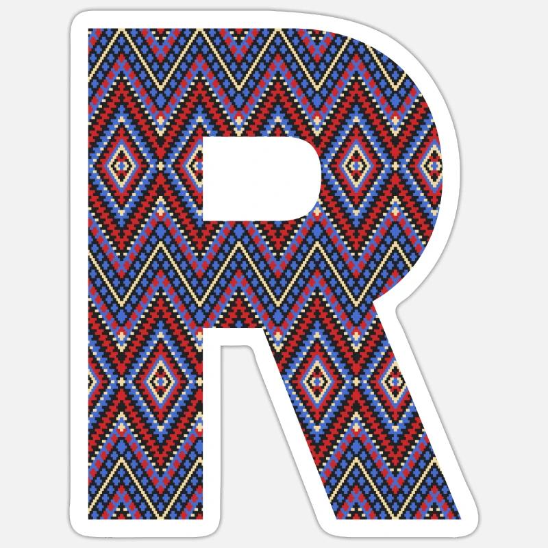 Monogram Letter R- geometric pattern Sticker size S (10 x 10 cm)