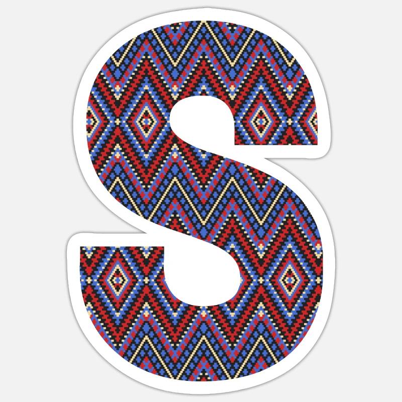 Monogram Letter S- geometric pattern Sticker size S (10 x 10 cm)