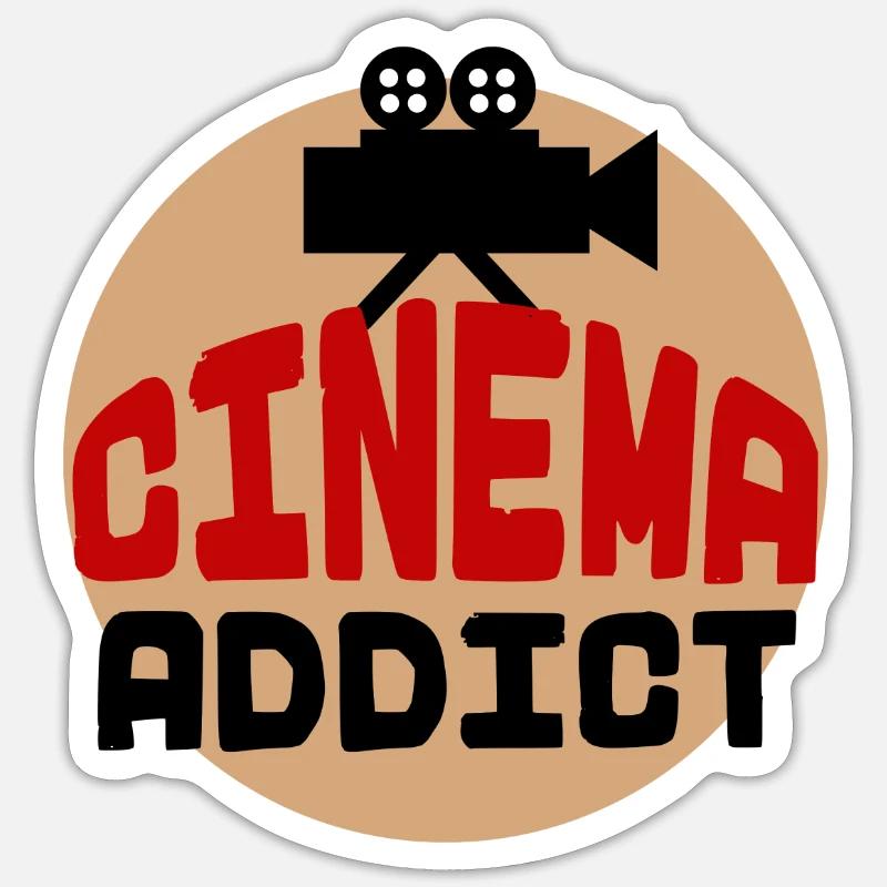 Films Déclaration Films Caméra Cinéma Soirée DVD - Sticker taille S (10 x 10 cm) - blanc mat