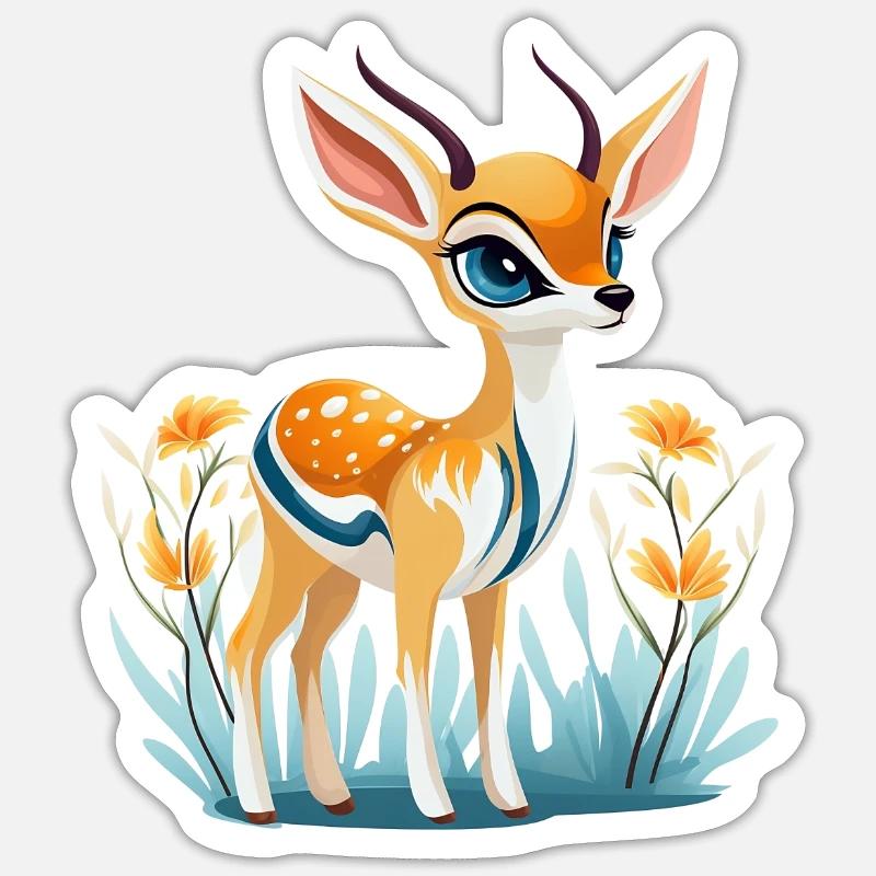 Petite biche - Sticker taille S (10 x 10 cm) - blanc mat