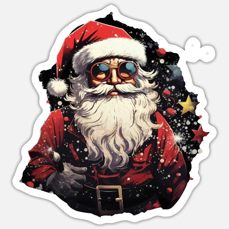 Weihnachtsmann - Sticker Größe S (10 x 10 cm) - Mattweiß