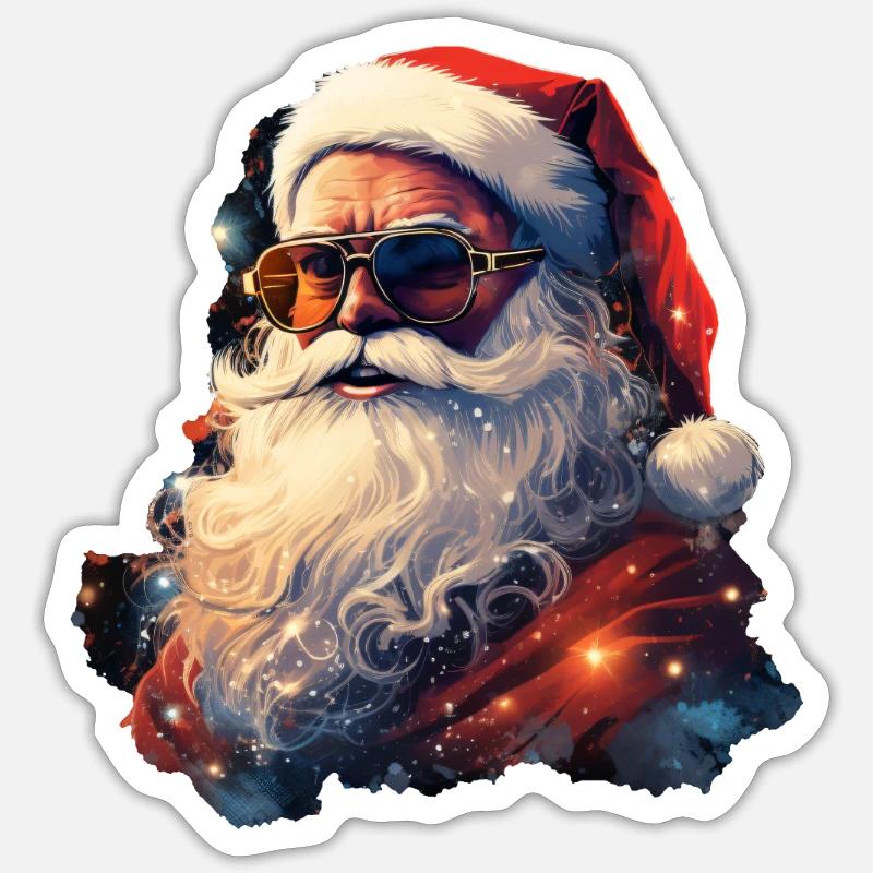 Weihnachtsmann - Sticker Größe S (10 x 10 cm) - Mattweiß