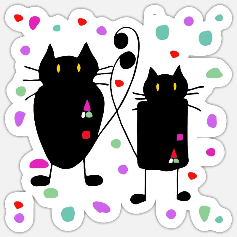 Cats - Sticker size S (10 x 10 cm) - white matte