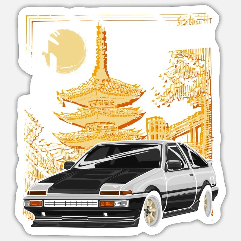 Drifting Car Burnout Engine Sticker size S (10 x 10 cm)