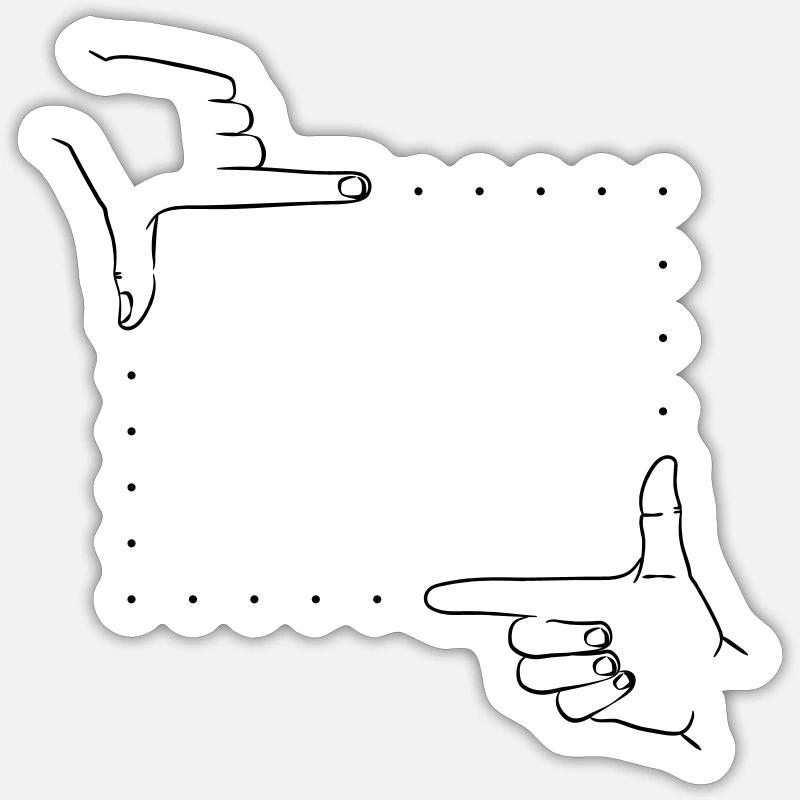 Handzeichen Bildausschnitt Sticker Größe S (10 x 10 cm)