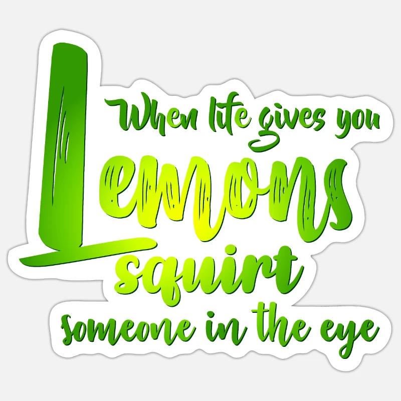 FUN Quote - Lemon Squirt - col - Sticker Größe S (10 x 10 cm) - Mattweiß