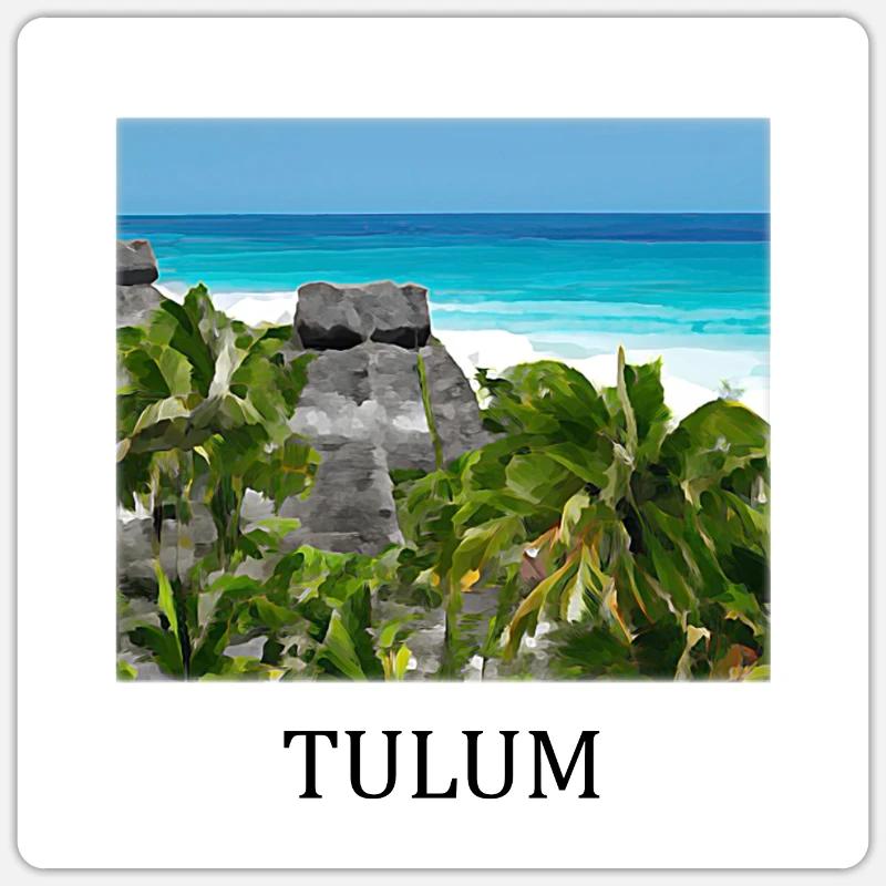 Tulum - Sticker taille S (10 x 10 cm) - blanc mat