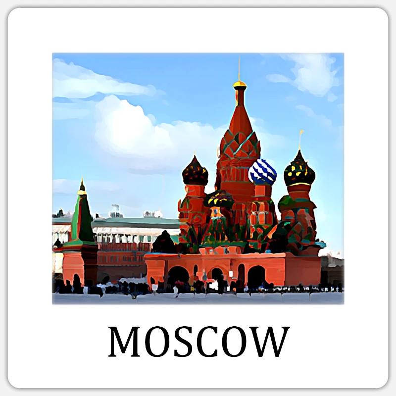 Moscou - Sticker taille S (10 x 10 cm) - blanc mat