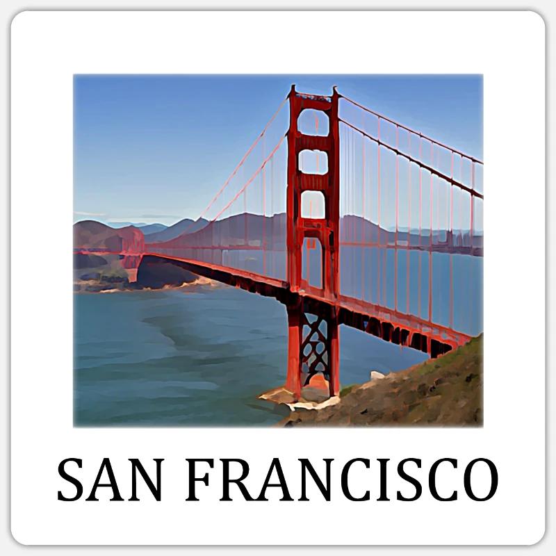 San Francisco - Sticker Größe S (10 x 10 cm) - Mattweiß