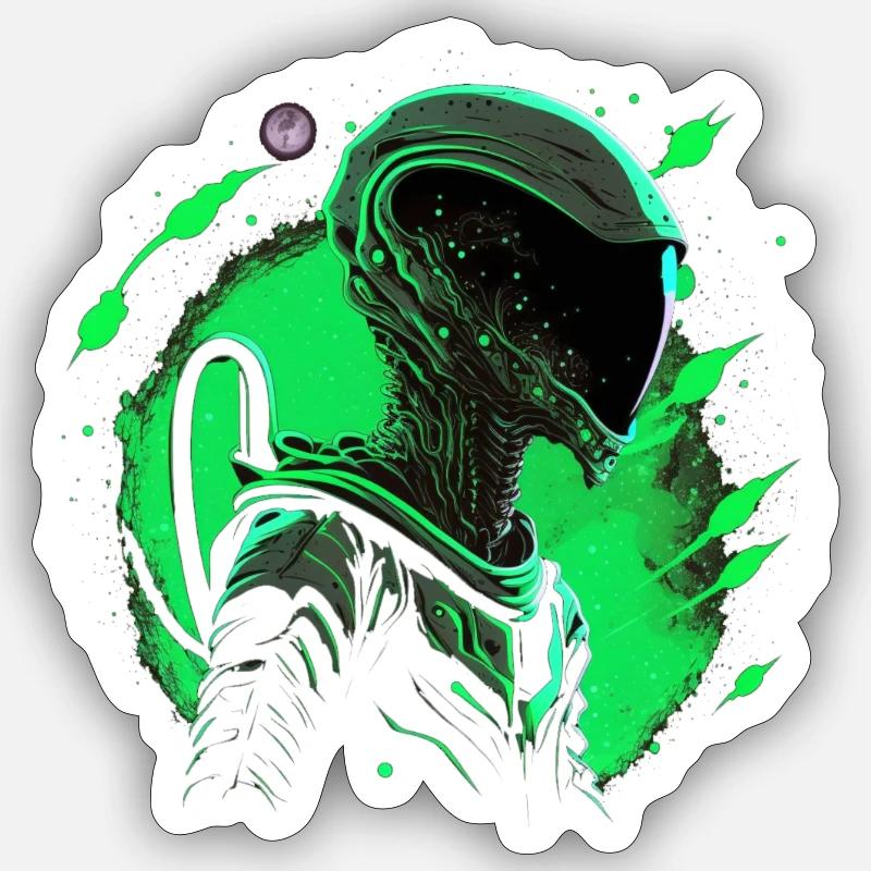 Extraterrestre de l’espace Sticker taille S (10 x 10 cm)
