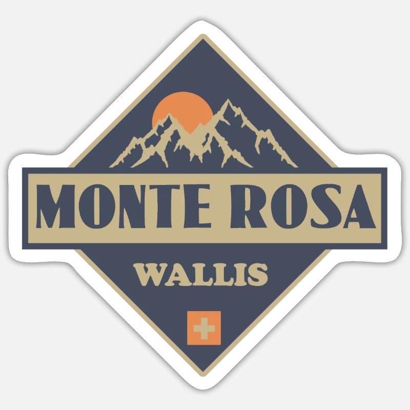 Monte Rosa - Sticker Größe S (10 x 10 cm) - Mattweiß