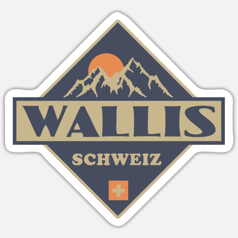 Kanton Wallis - Sticker Größe S (10 x 10 cm) - Mattweiß