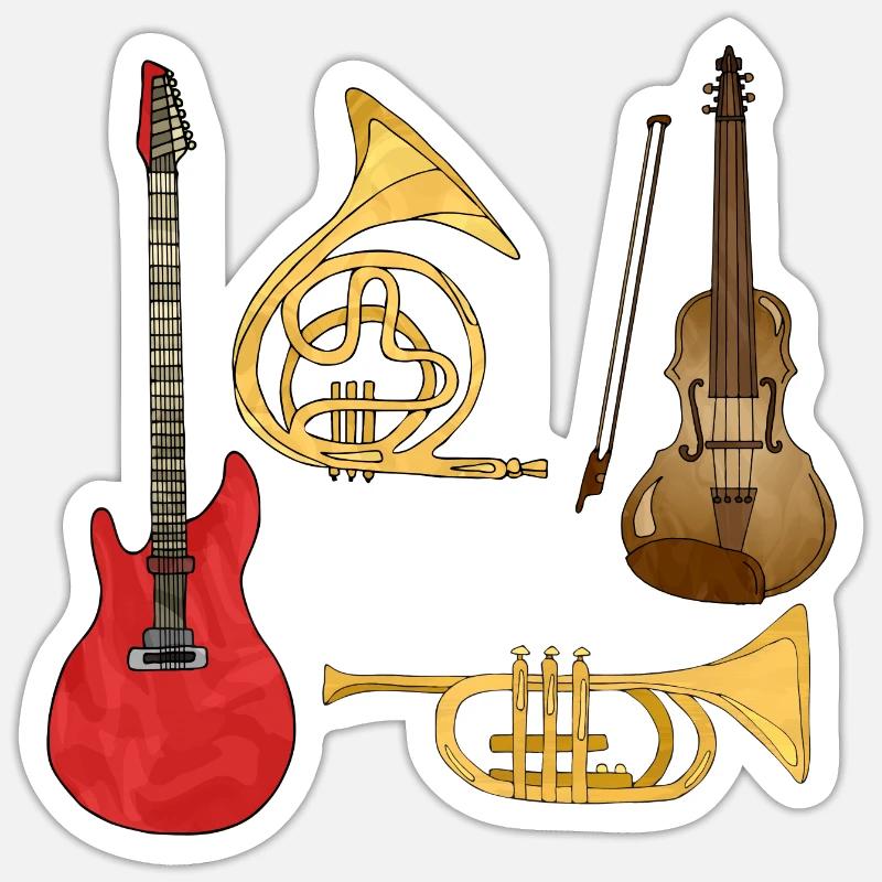 Musical instruments - Sticker size S (10 x 10 cm) - white matte