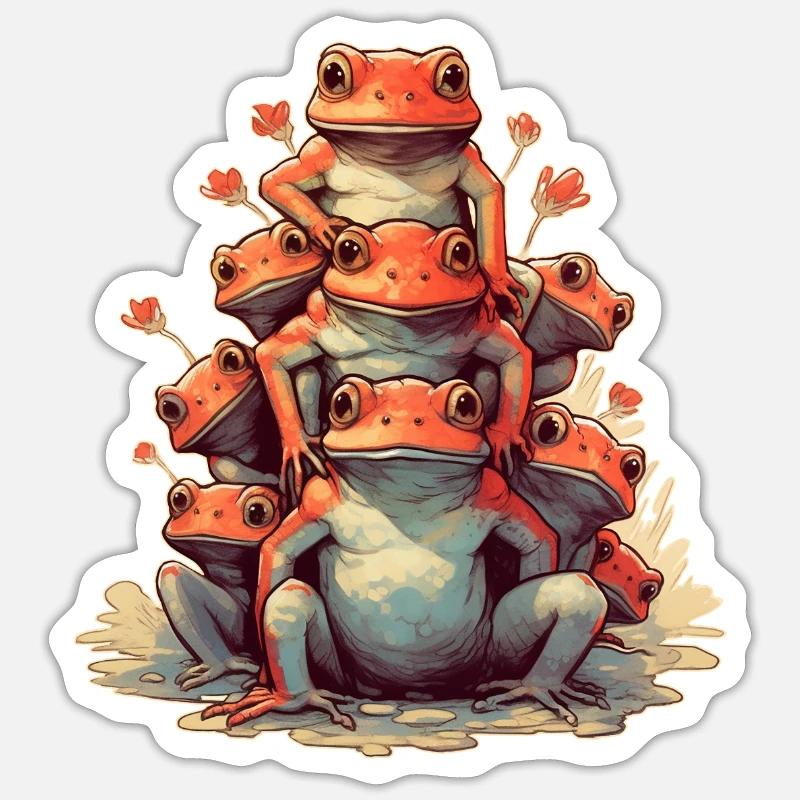 Frogs - Sticker size S (10 x 10 cm) - white matte