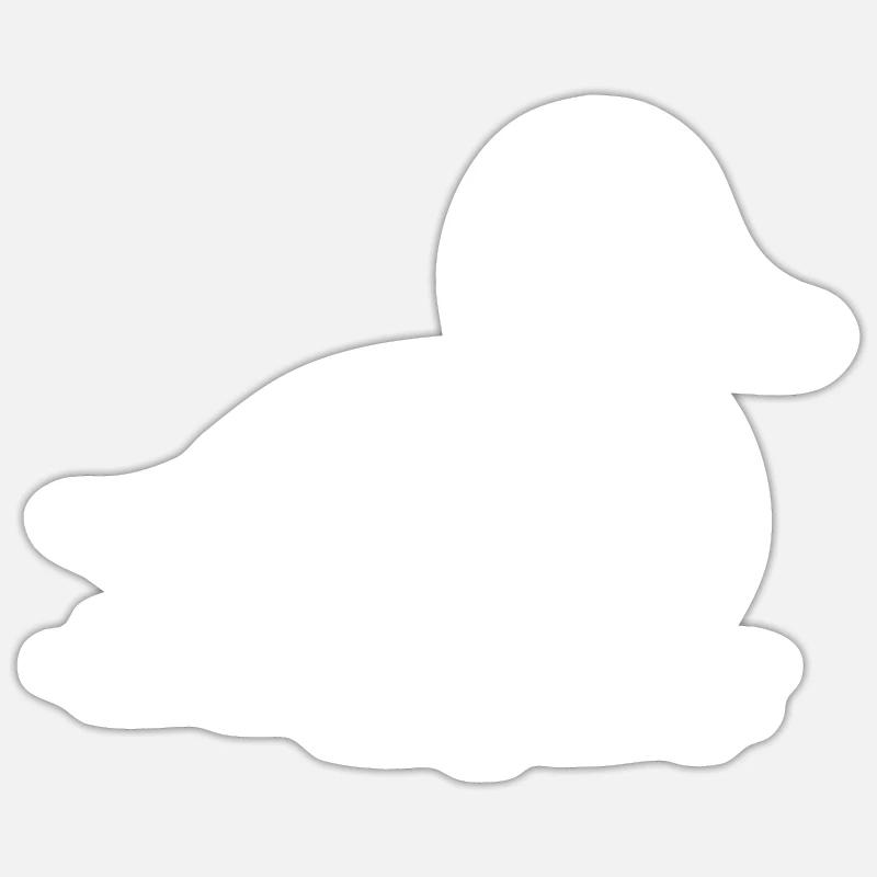 Canard Oiseaux Canards - Sticker taille S (10 x 10 cm) - blanc mat