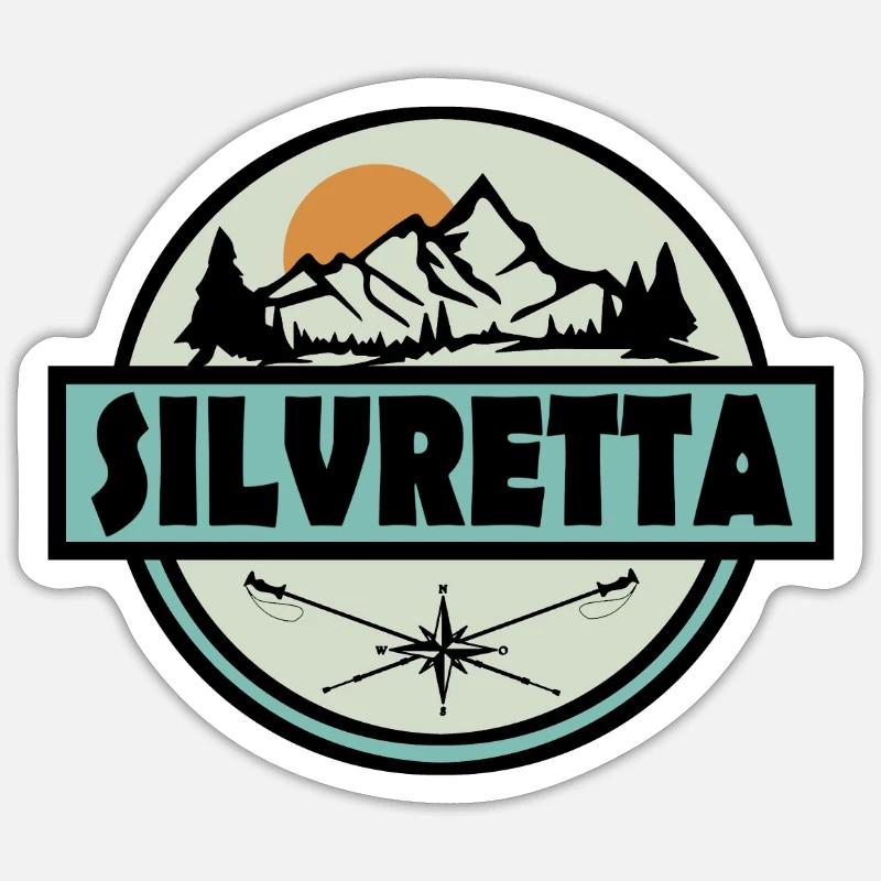 Silvretta - Sticker Größe S (10 x 10 cm) - Mattweiß