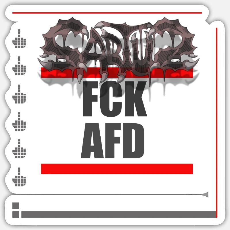 FCK AFD - Sticker Größe S (10 x 10 cm) - Mattweiß