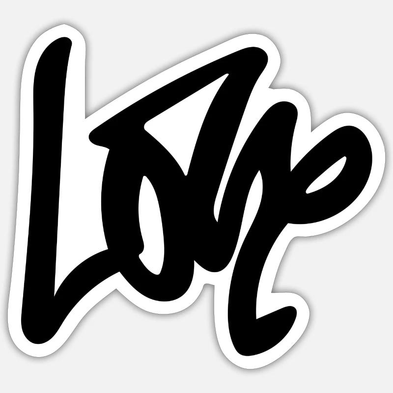 LOVE - Sticker Größe S (10 x 10 cm) - Mattweiß