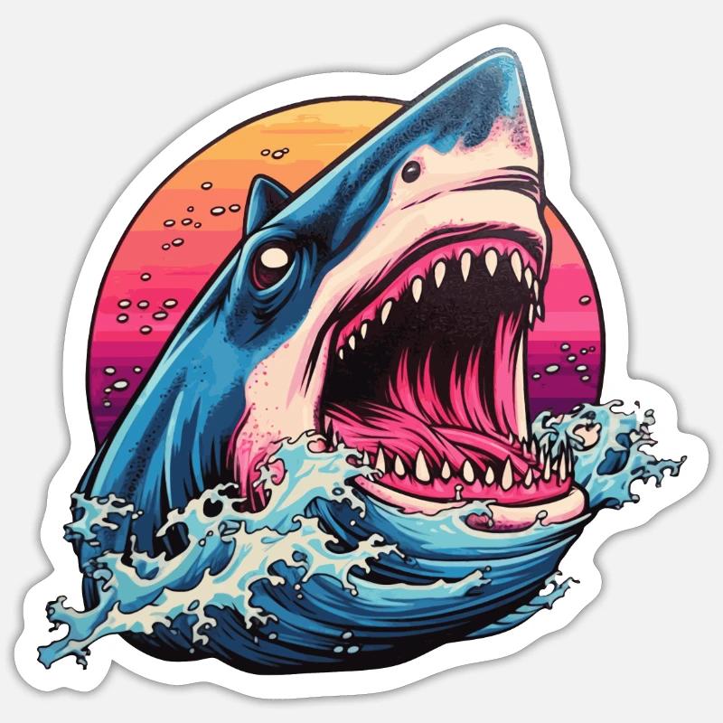 Jaws - Sticker taille S (10 x 10 cm) - blanc mat