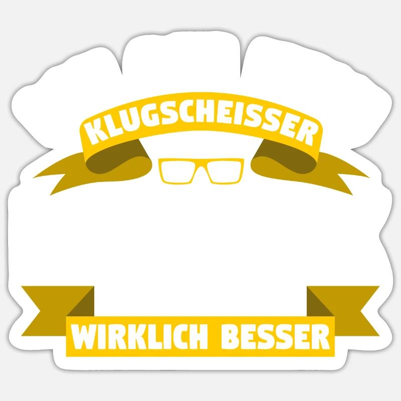 Klugscheisser Marek weiß es besser - Sticker Größe S (10 x 10 cm) - Mattweiß
