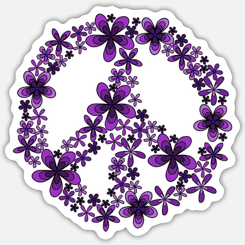 Paix - Sticker taille S (10 x 10 cm) - blanc mat