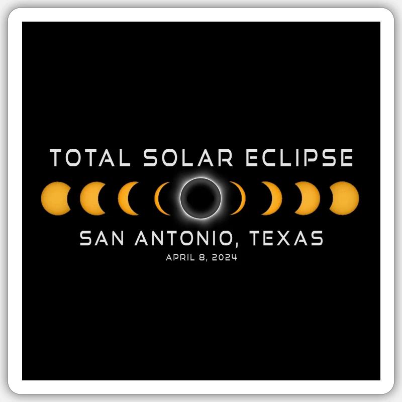 San Antonio Texas 2024 Eclipse Cool Souvenir Sticker taille S (10 x 10 cm)
