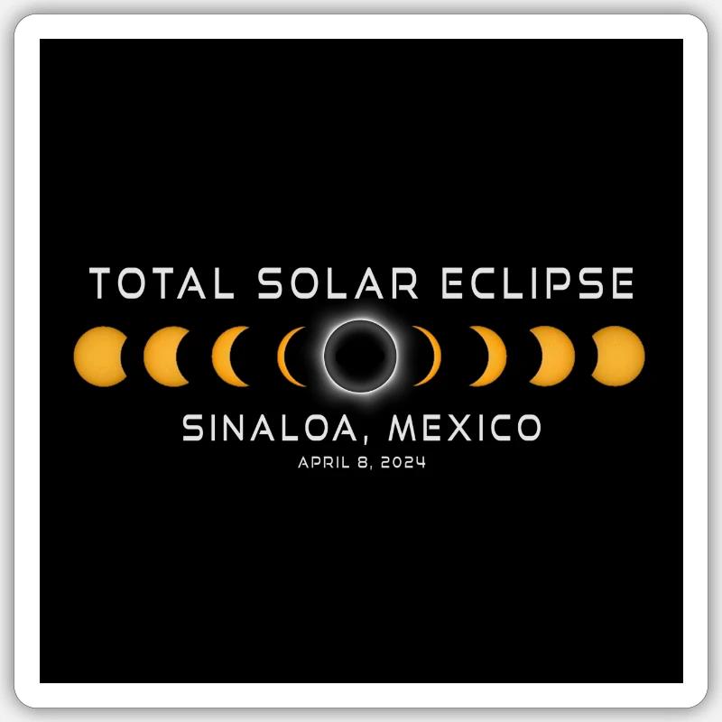 Sinaloa Mexiko 2024 Eclipse Cool Souvenir 8. April Sticker Größe S (10 x 10 cm)