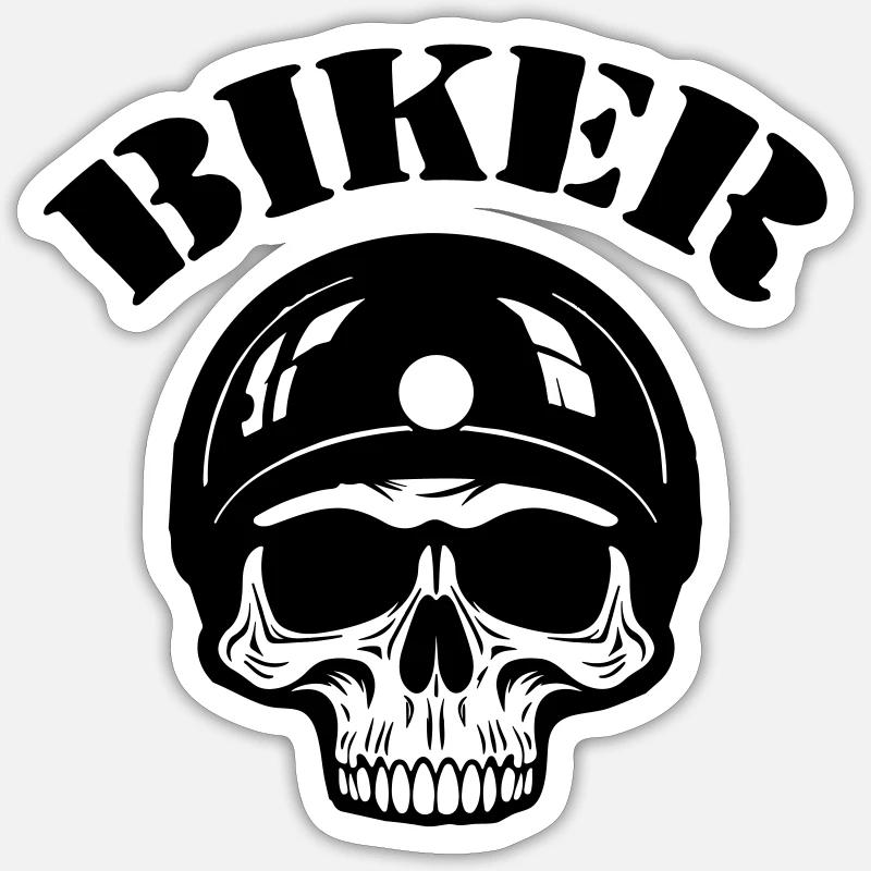 Skeleton Biker Sticker taille S (10 x 10 cm)