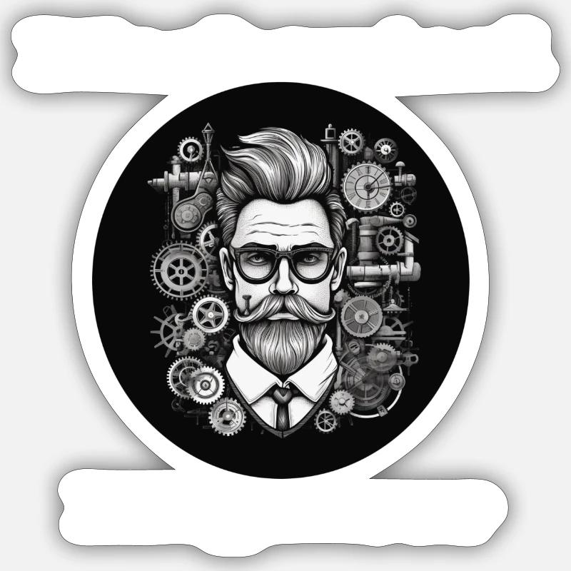 Mechanical Engineer white Sticker size S (10 x 10 cm)