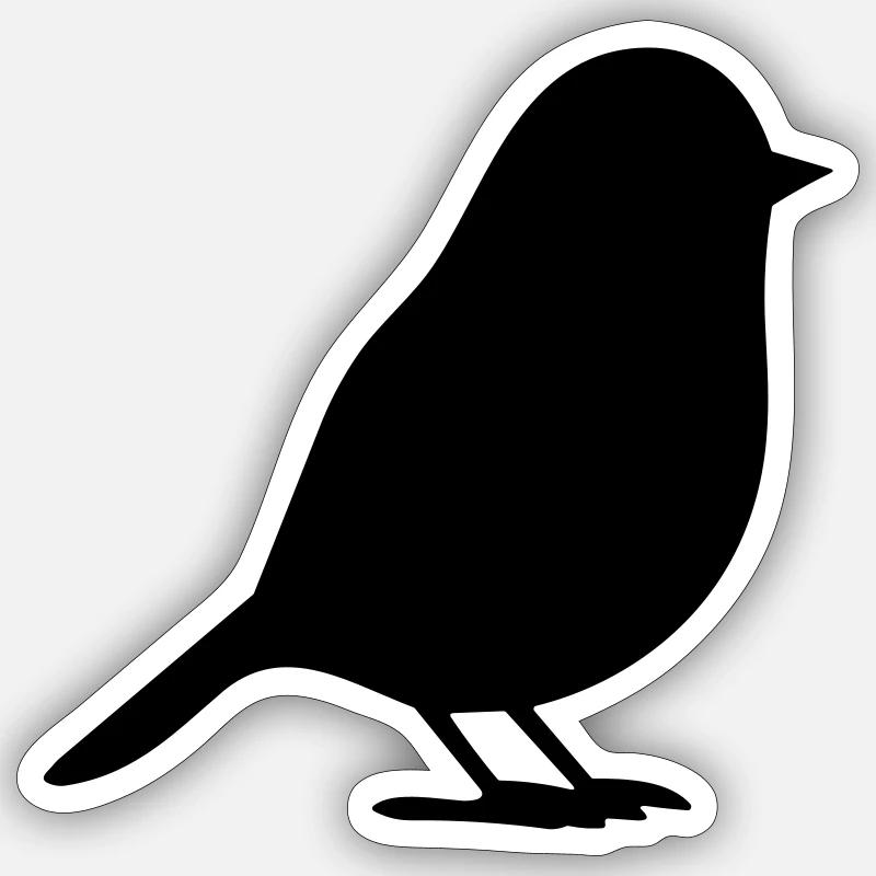 Vogel - Sticker Größe S (10 x 10 cm) - Mattweiß