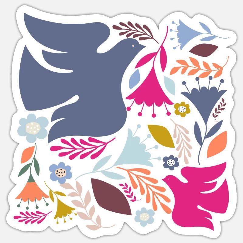 Wildblumen-Geschenkidee - Sticker Größe S (10 x 10 cm) - Mattweiß
