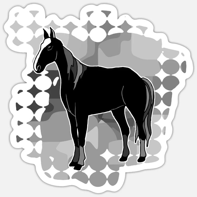 Cheval - Sticker taille S (10 x 10 cm) - blanc mat